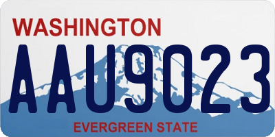 WA license plate AAU9023