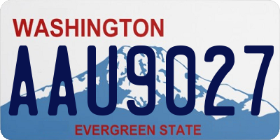 WA license plate AAU9027