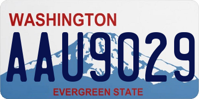 WA license plate AAU9029