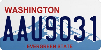 WA license plate AAU9031