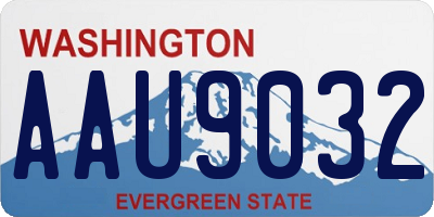 WA license plate AAU9032