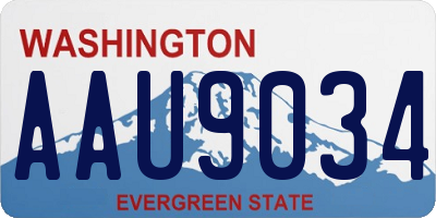 WA license plate AAU9034