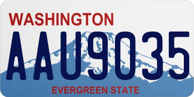 WA license plate AAU9035