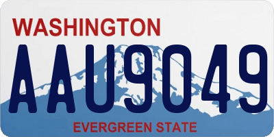 WA license plate AAU9049