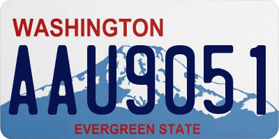 WA license plate AAU9051