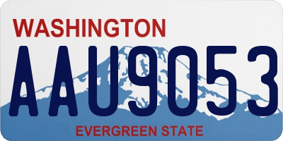 WA license plate AAU9053
