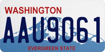 WA license plate AAU9061