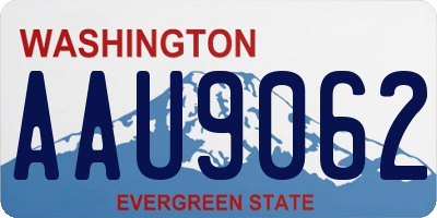 WA license plate AAU9062