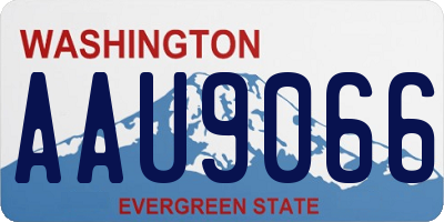 WA license plate AAU9066