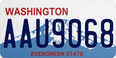 WA license plate AAU9068