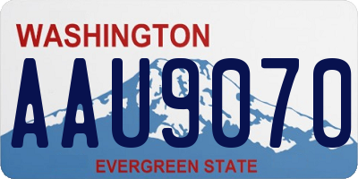 WA license plate AAU9070