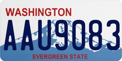 WA license plate AAU9083