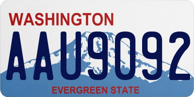 WA license plate AAU9092