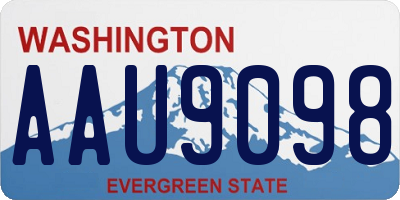 WA license plate AAU9098