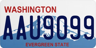 WA license plate AAU9099