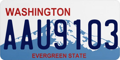 WA license plate AAU9103