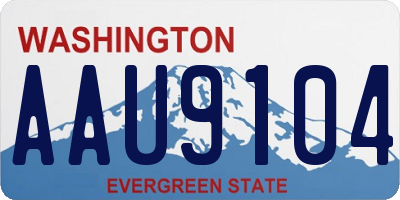 WA license plate AAU9104