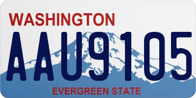 WA license plate AAU9105