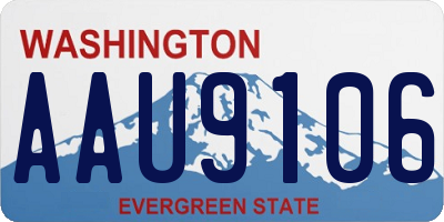 WA license plate AAU9106