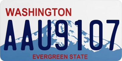 WA license plate AAU9107