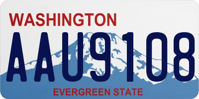 WA license plate AAU9108