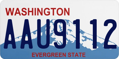 WA license plate AAU9112