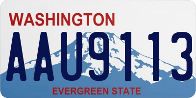 WA license plate AAU9113