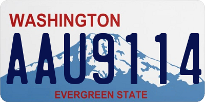 WA license plate AAU9114