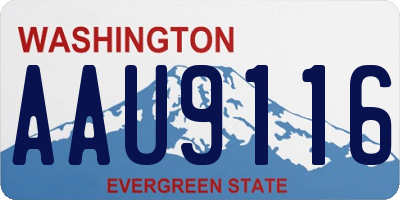 WA license plate AAU9116