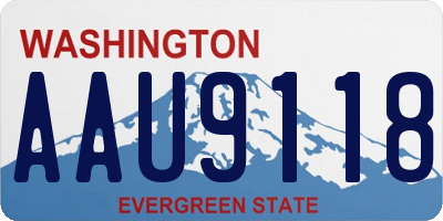 WA license plate AAU9118