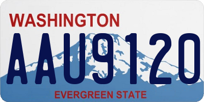 WA license plate AAU9120