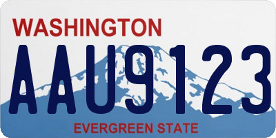 WA license plate AAU9123