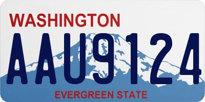 WA license plate AAU9124