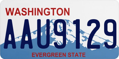 WA license plate AAU9129