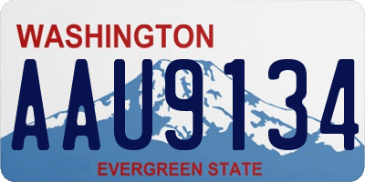 WA license plate AAU9134