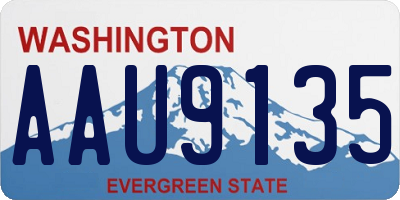 WA license plate AAU9135