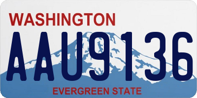 WA license plate AAU9136