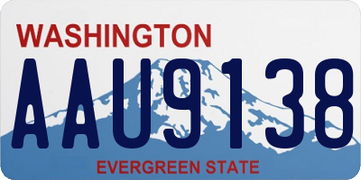 WA license plate AAU9138