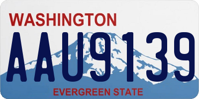 WA license plate AAU9139