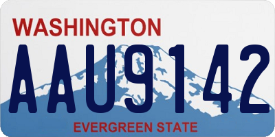 WA license plate AAU9142