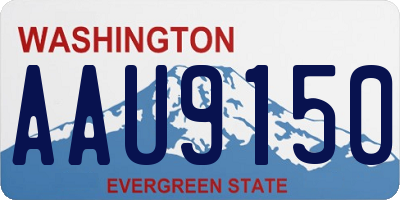 WA license plate AAU9150