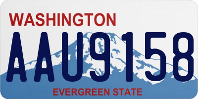 WA license plate AAU9158