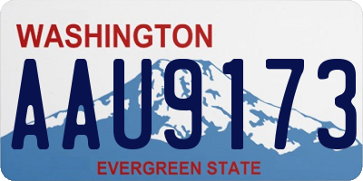 WA license plate AAU9173