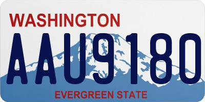 WA license plate AAU9180