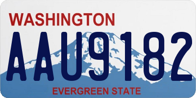 WA license plate AAU9182