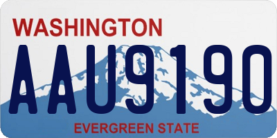 WA license plate AAU9190