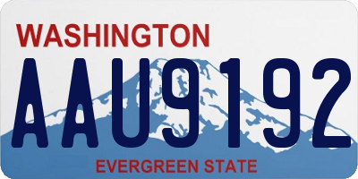 WA license plate AAU9192