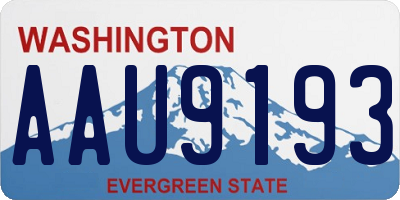 WA license plate AAU9193