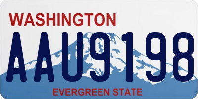 WA license plate AAU9198