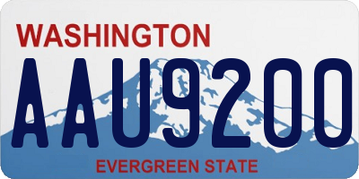 WA license plate AAU9200